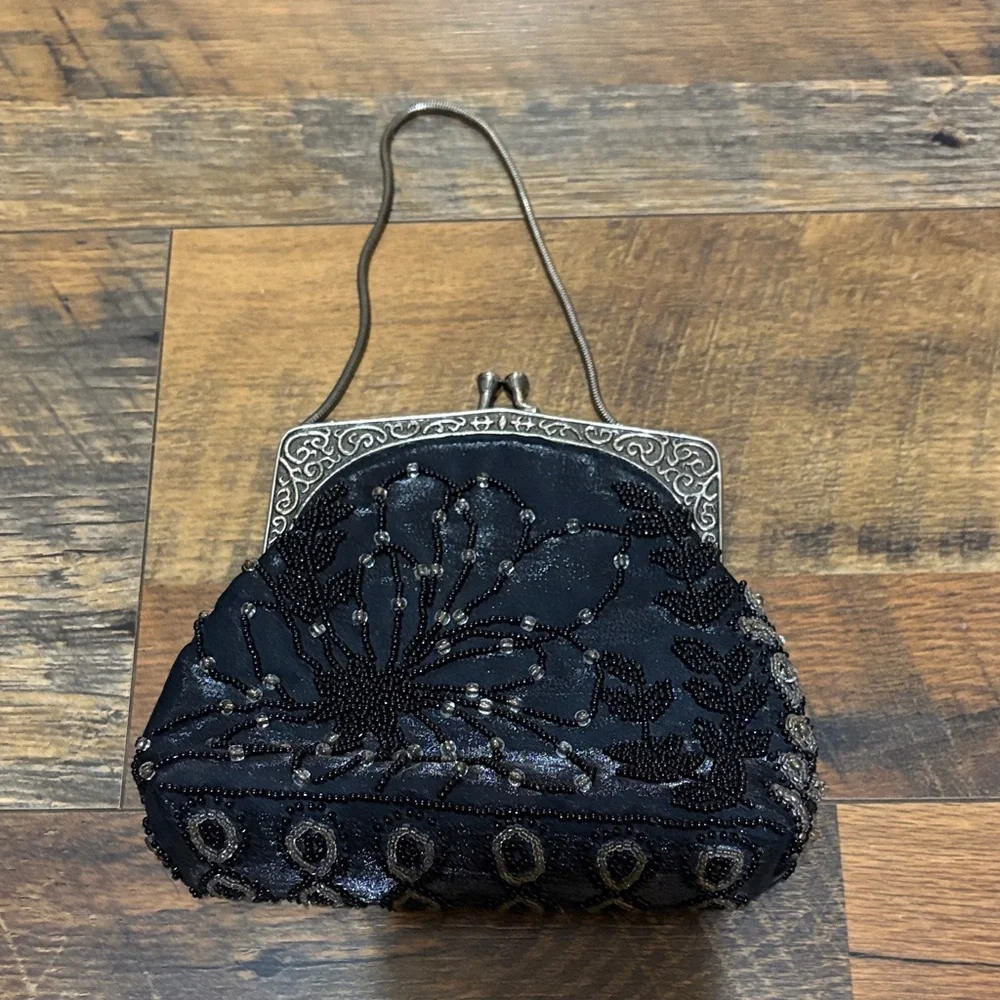 Vintage Valerie Steven’s Elegant Black Beaded Evening Bag